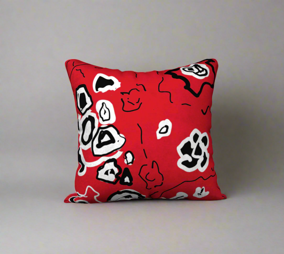 Doodle Poppy Toss Cushion Cover