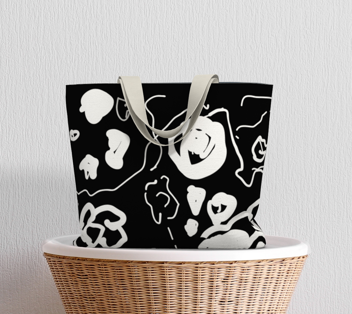 Doodle Black Tote