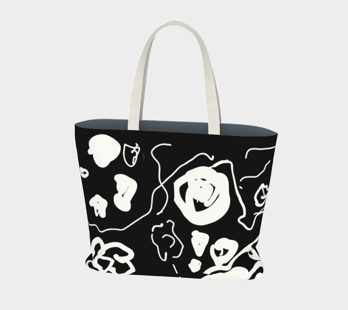 Doodle Black Tote