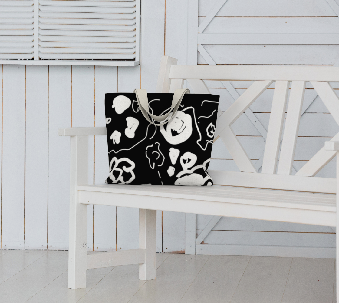Doodle Black Tote