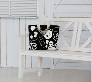 Doodle Black Tote