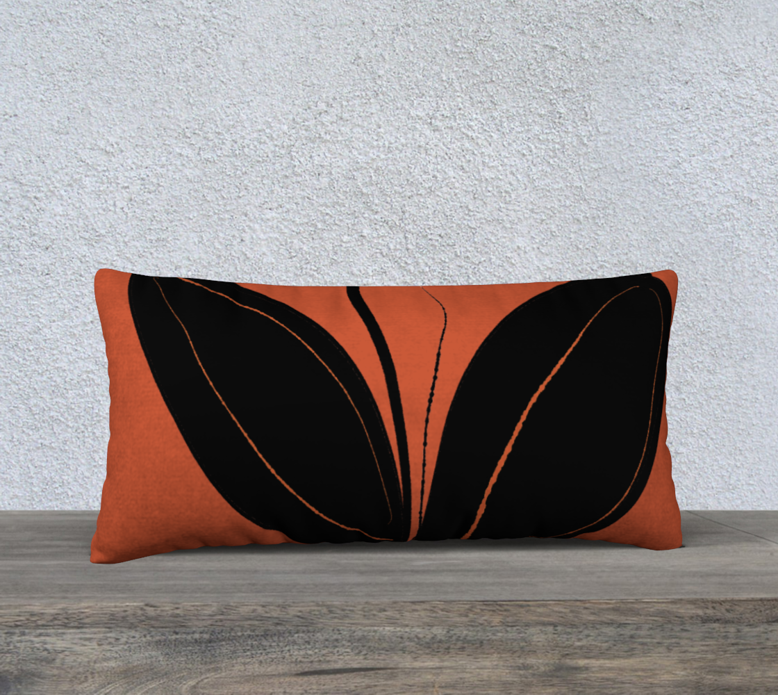 Flowerbird Black Lumbar Cushion