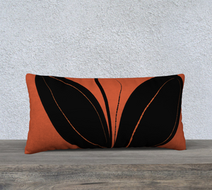 Flowerbird Black Lumbar Cushion